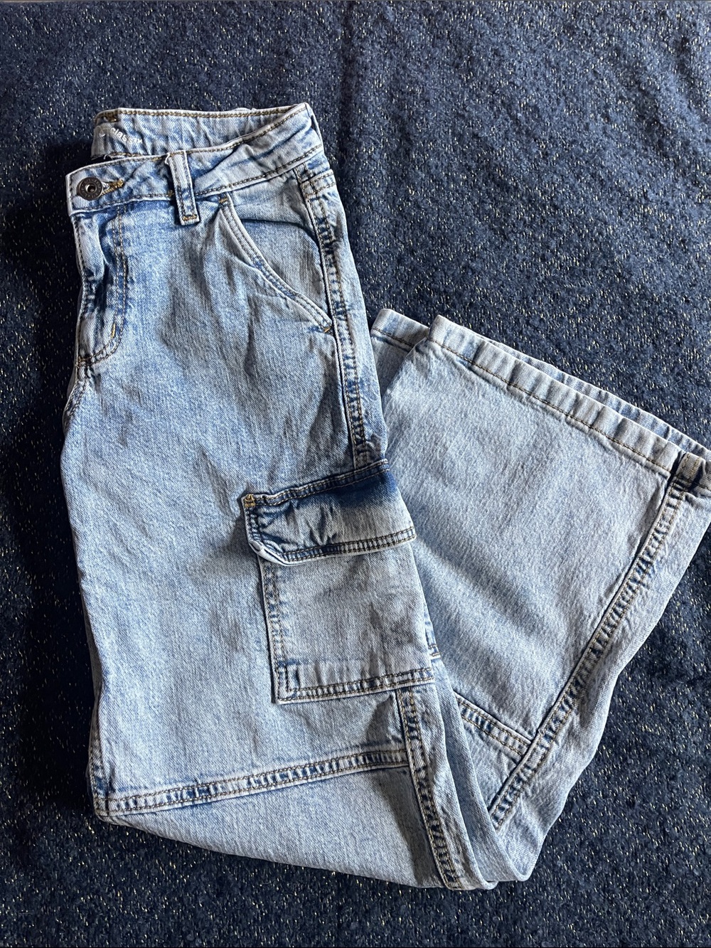 art class Light Wash Kids Denim Cargo Jeans